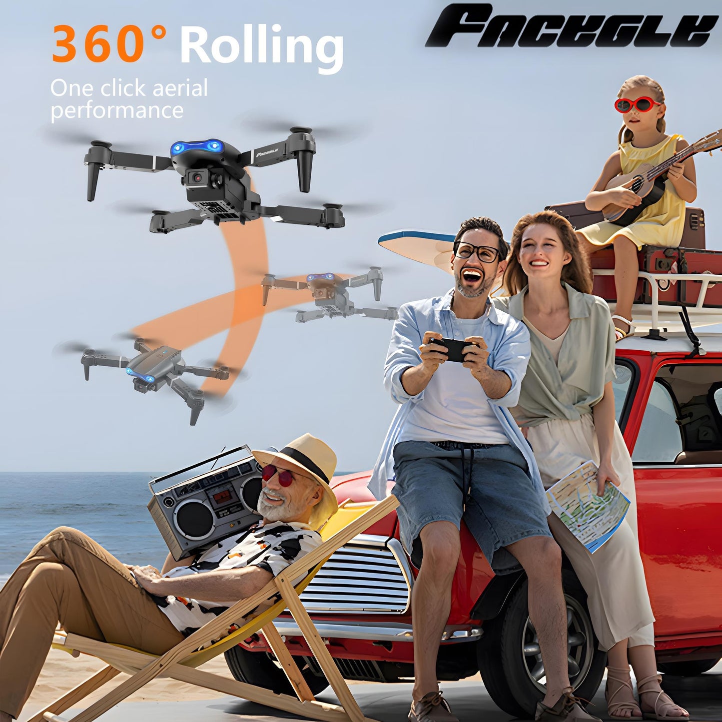 E99 Foldable Drone with Dual HD Cameras, 2.4GHz WiFi FPV Live Video Transmission, Remote Control Quadcopter for Beginners - Ideal Indoor & Outdoor Gift for Men, Indoor Flying | Modern Drone | Stable Flight Drone