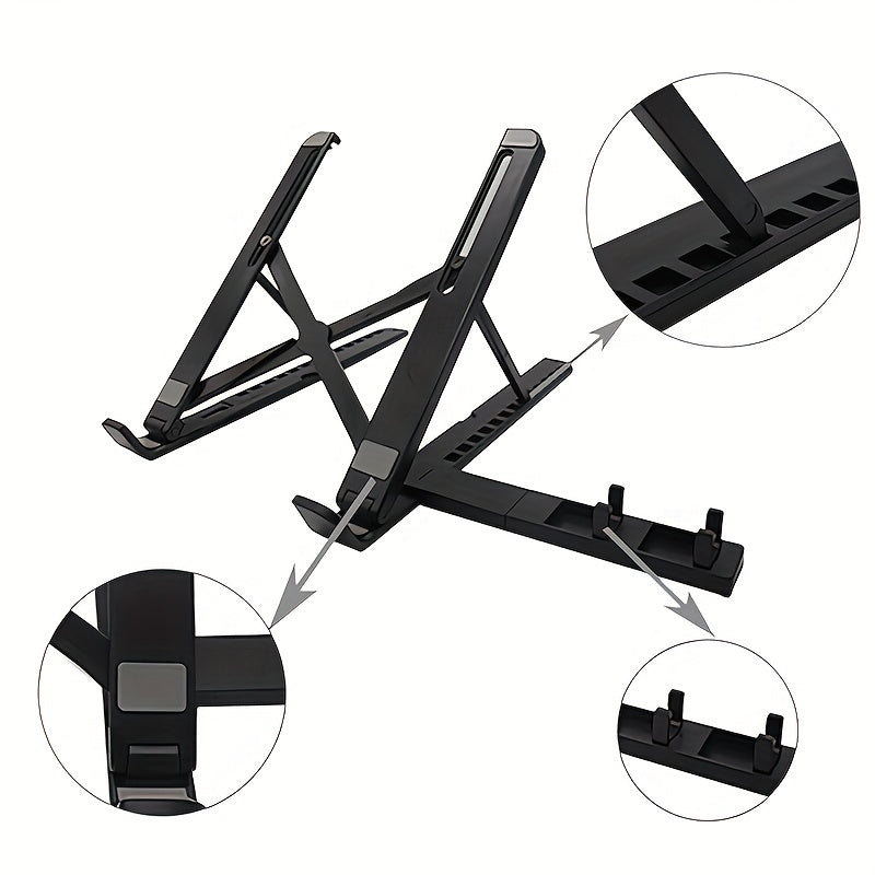 Laptop bracket Portable storage Lifting base bracket Hollow out heat dissipation 2-in-1 folding flat plate bracket