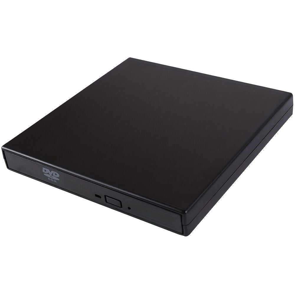 Portable USB 2.0 External CD DVD Drive - Slim CD-RW Drive with DVD-RW Burner, Writer, and Player for Laptop, Notebook, PC, and Desktop Computer - Plug and Play, High-Speed Data Transfer, and Compatible with Windows and Mac