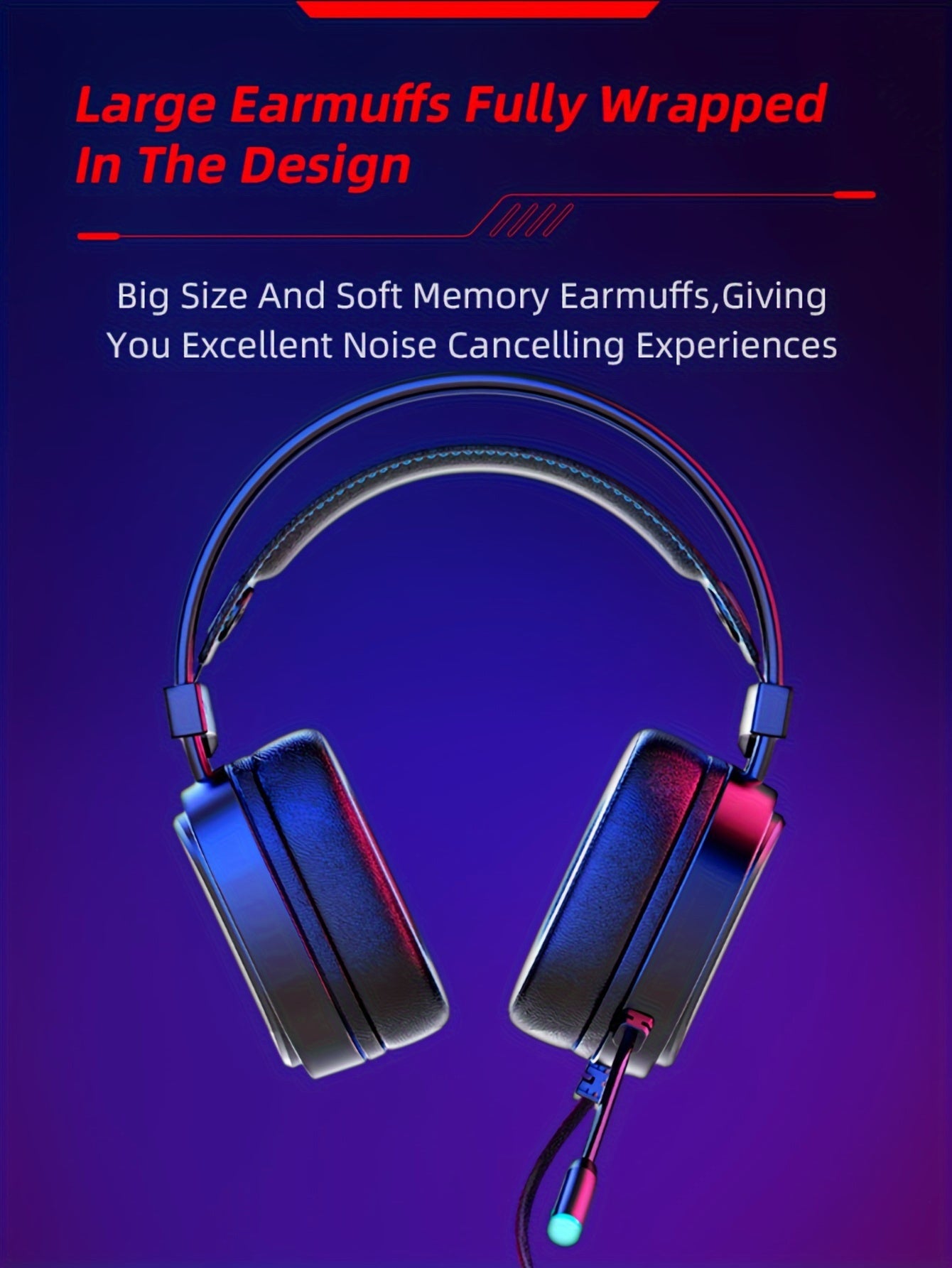 COLUSI CLS-200 RGB Gaming Headset - 360° Microphone, Adaptive Head Beam, Bass Surround, Soft Memory Earmuffs - Compatible with PC, Laptop, Mac, PS4, PS5, Xbox One, Xbox Series