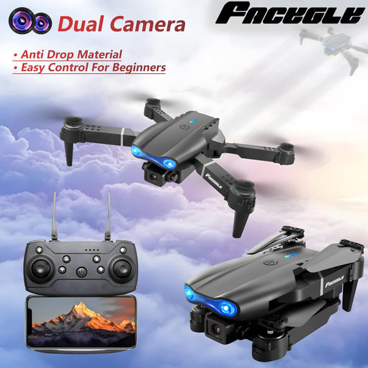 E99 Foldable Drone with Dual HD Cameras, 2.4GHz WiFi FPV Live Video Transmission, Remote Control Quadcopter for Beginners - Ideal Indoor & Outdoor Gift for Men, Indoor Flying | Modern Drone | Stable Flight Drone
