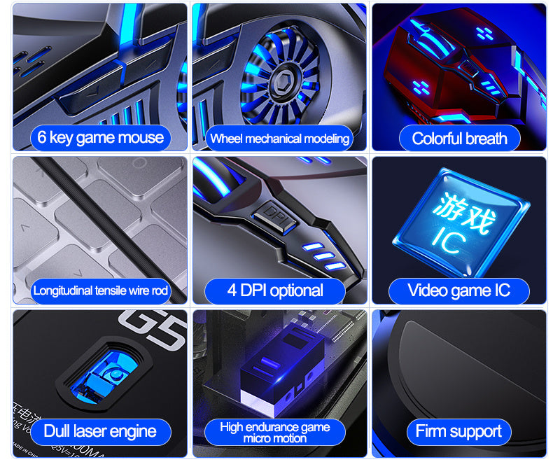 Mechanical Gaming Mouse Wired Computer Racer Desktop Notebook Office Universal Silent Mouse