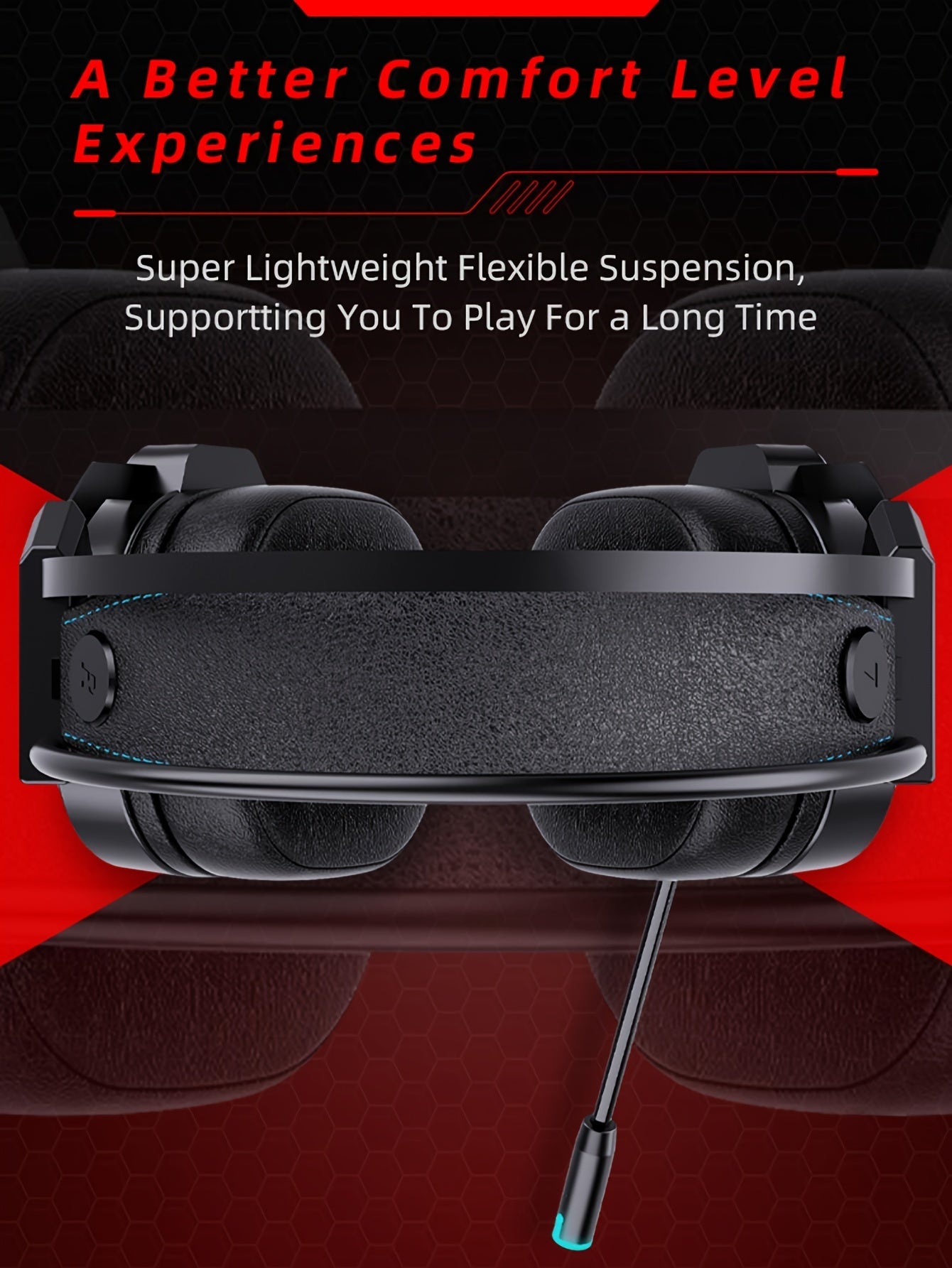COLUSI CLS-200 RGB Gaming Headset - 360° Microphone, Adaptive Head Beam, Bass Surround, Soft Memory Earmuffs - Compatible with PC, Laptop, Mac, PS4, PS5, Xbox One, Xbox Series