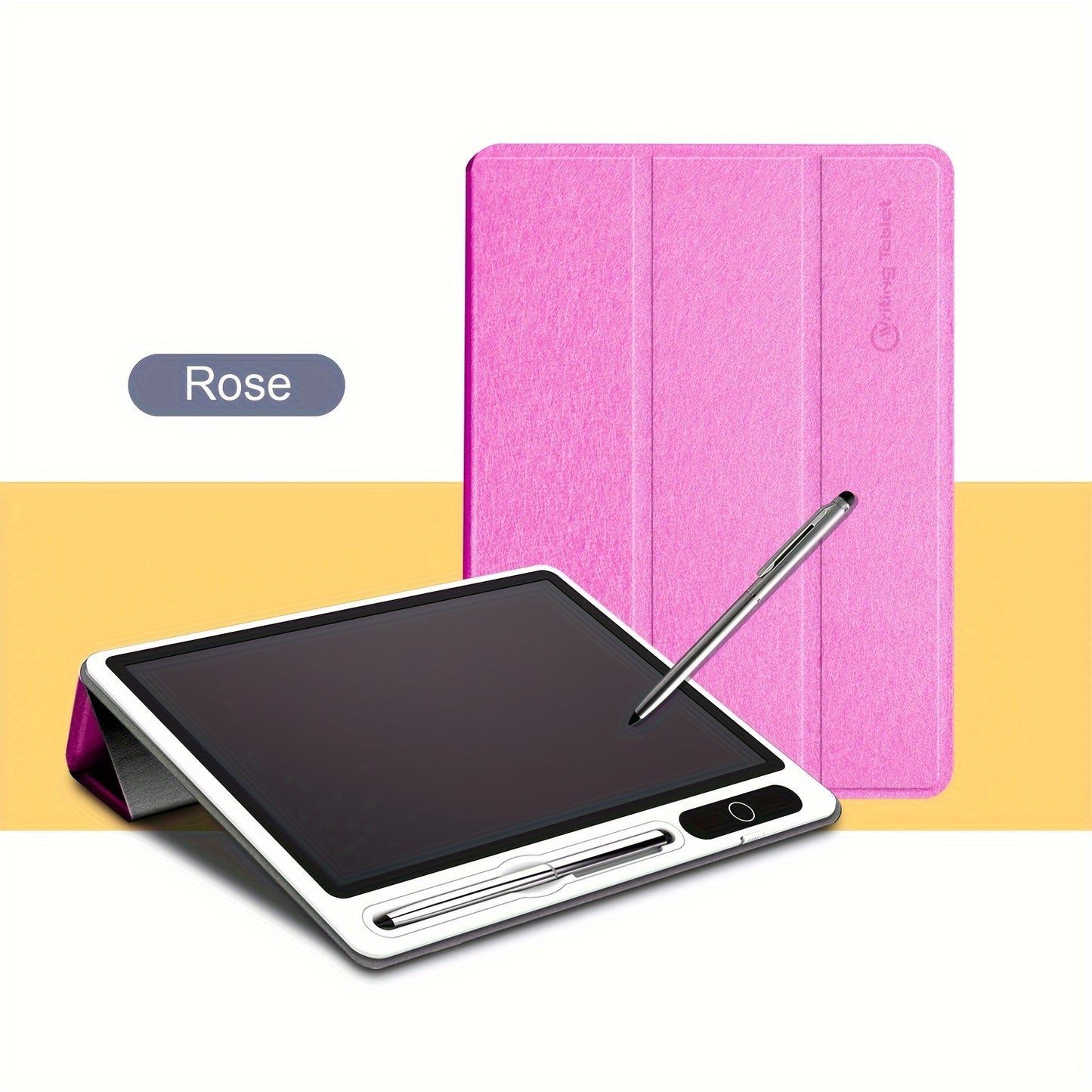 10-Inch Portable LCD Writing Tablet with Protective Leather Case - Digital Notepad for Drawing and Notes, Ideal School and Office Supplies, Perfect Christmas Gift for Students and Families, Sleek Black