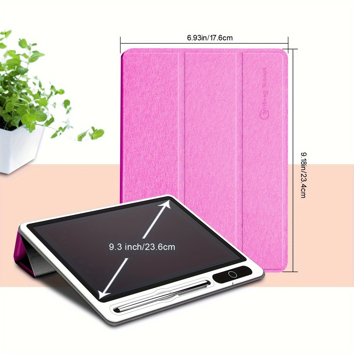 10-Inch Portable LCD Writing Tablet with Protective Leather Case - Digital Notepad for Drawing and Notes, Ideal School and Office Supplies, Perfect Christmas Gift for Students and Families, Sleek Black