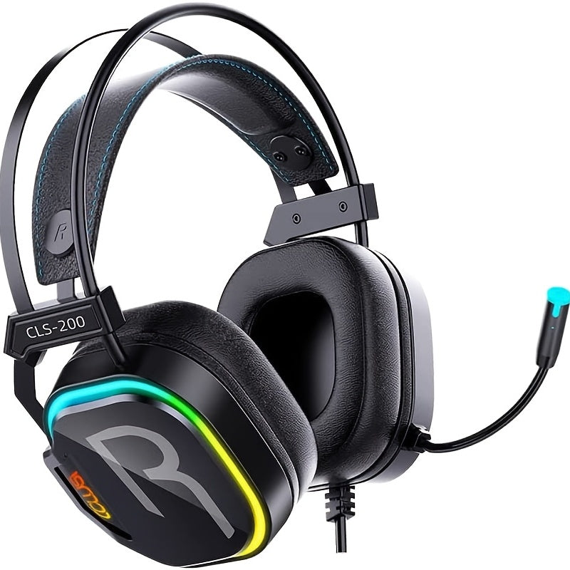 COLUSI CLS-200 RGB Gaming Headset - 360° Microphone, Adaptive Head Beam, Bass Surround, Soft Memory Earmuffs - Compatible with PC, Laptop, Mac, PS4, PS5, Xbox One, Xbox Series