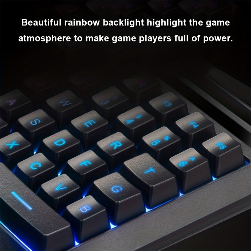 Ergonomic One-Handed Mechanical Gaming Keypad - RGB Backlit, Ultra-Portable & Compact Design - Perfect for Gamers On-the-Go!