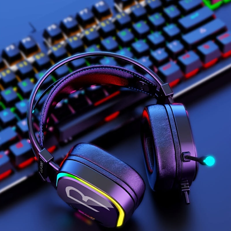 COLUSI CLS-200 RGB Gaming Headset - 360° Microphone, Adaptive Head Beam, Bass Surround, Soft Memory Earmuffs - Compatible with PC, Laptop, Mac, PS4, PS5, Xbox One, Xbox Series