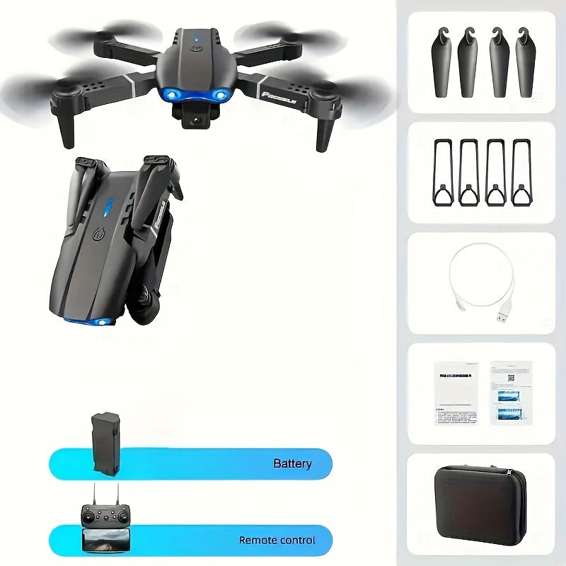 E99 Foldable Drone with Dual HD Cameras, 2.4GHz WiFi FPV Live Video Transmission, Remote Control Quadcopter for Beginners - Ideal Indoor & Outdoor Gift for Men, Indoor Flying | Modern Drone | Stable Flight Drone