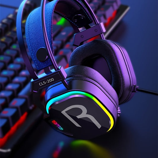COLUSI CLS-200 RGB Gaming Headset - 360° Microphone, Adaptive Head Beam, Bass Surround, Soft Memory Earmuffs - Compatible with PC, Laptop, Mac, PS4, PS5, Xbox One, Xbox Series