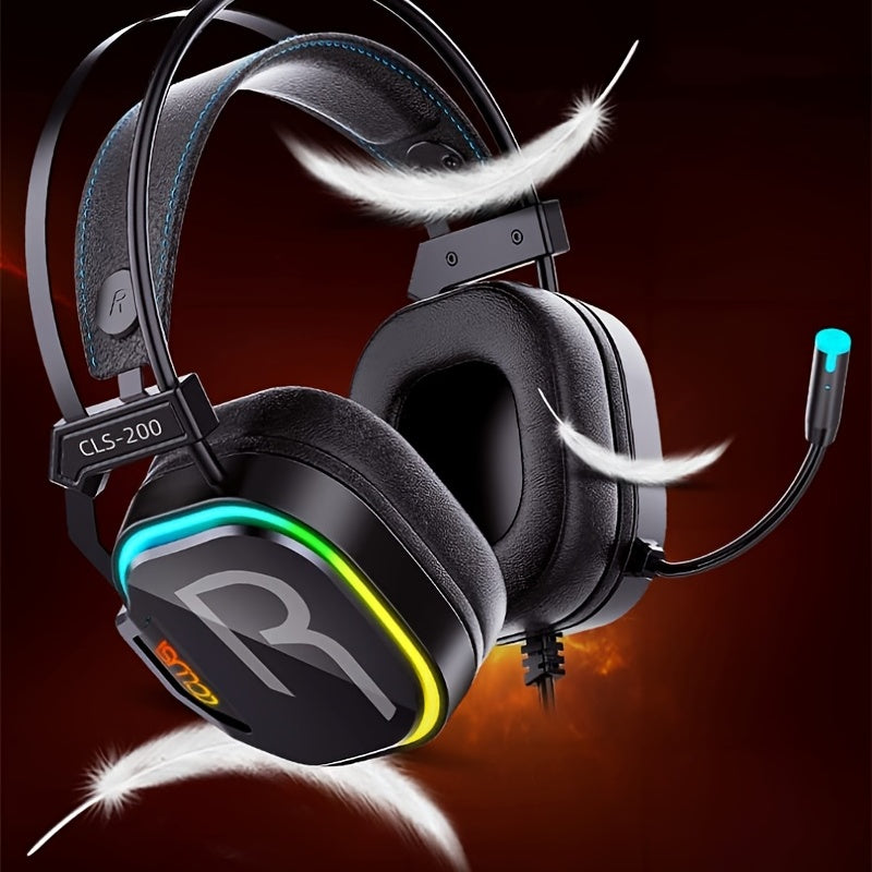 COLUSI CLS-200 RGB Gaming Headset - 360° Microphone, Adaptive Head Beam, Bass Surround, Soft Memory Earmuffs - Compatible with PC, Laptop, Mac, PS4, PS5, Xbox One, Xbox Series