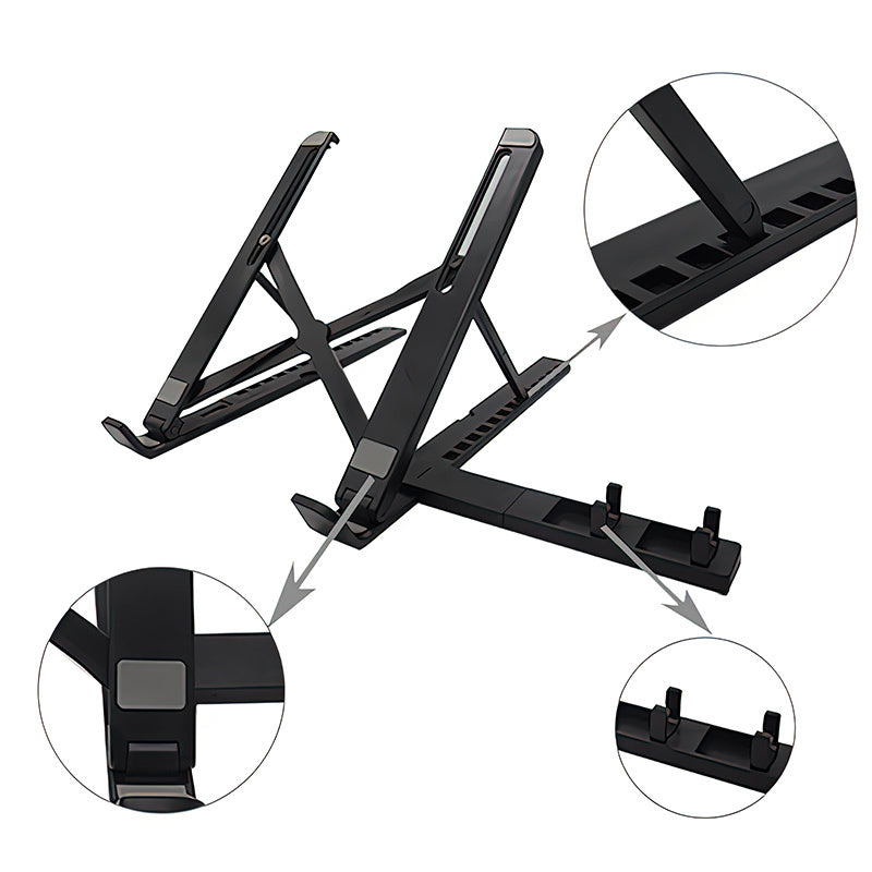 Laptop bracket Portable storage Lifting base bracket Hollow out heat dissipation 2-in-1 folding flat plate bracket