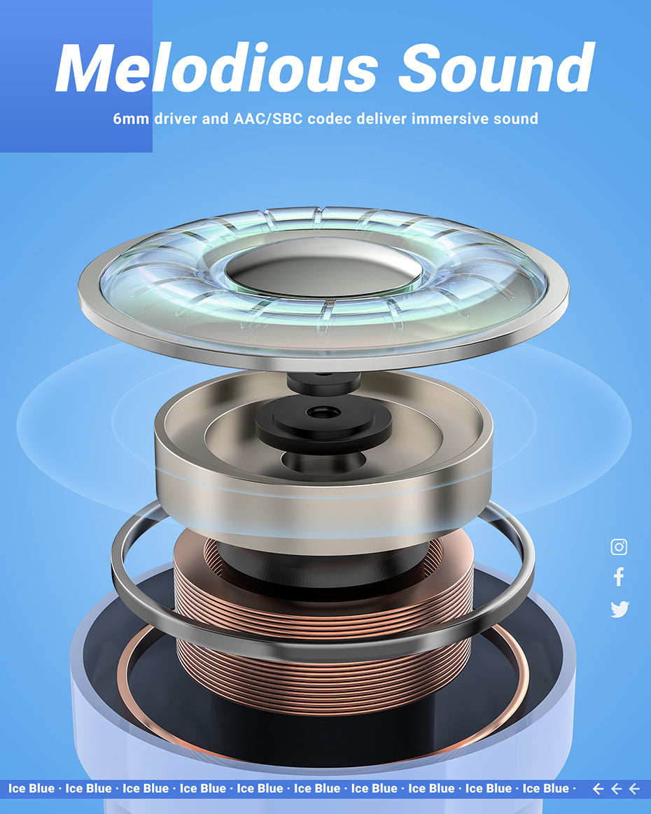 Original T6 Wireless Earphone Calling Noise Reduction Earbuds With Mic Sport Gaming Music Headset Best Gift For Family/Friend/Couple
